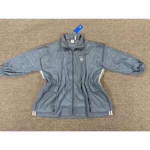 Adidas Jacket Womens Small S Blue Full Zip Oversized Windbreaker Track FU3777